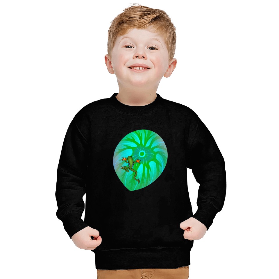 Frog on a Leaf Sweatshirts