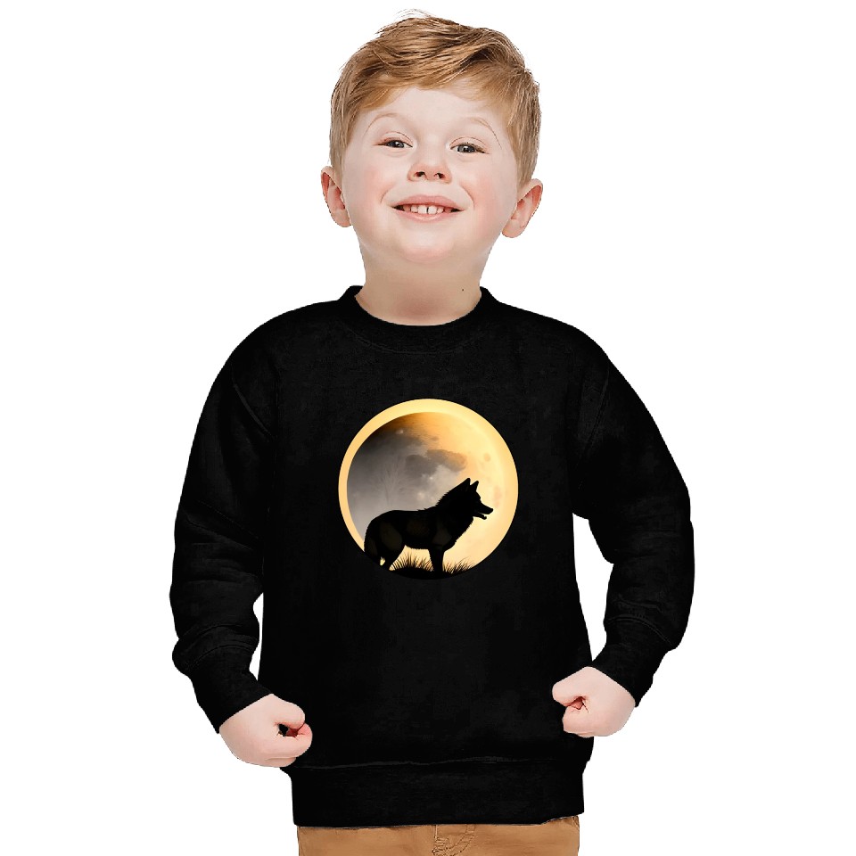 Wolf howling at the moon graphic Sweatshirts