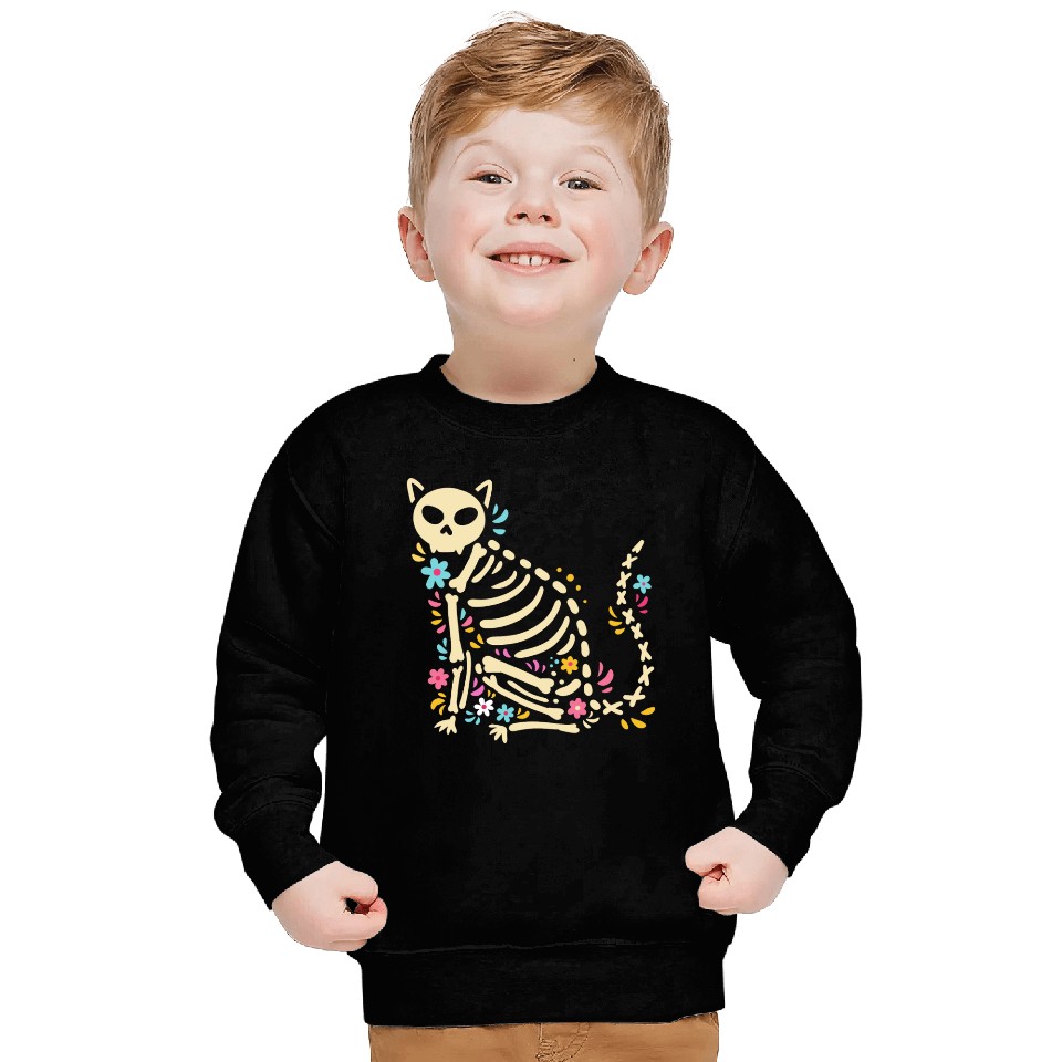 Halloween Cat Skeleton Sweatshirts