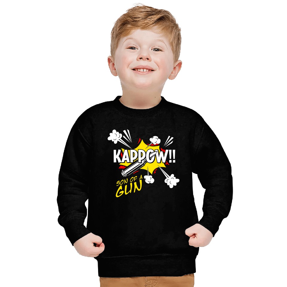 Kappow Bullets Gun Explosion Big Bang Aesthetic Sweatshirts
