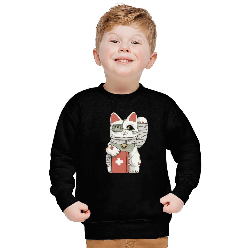 Unlucky White Cat Sweatshirts