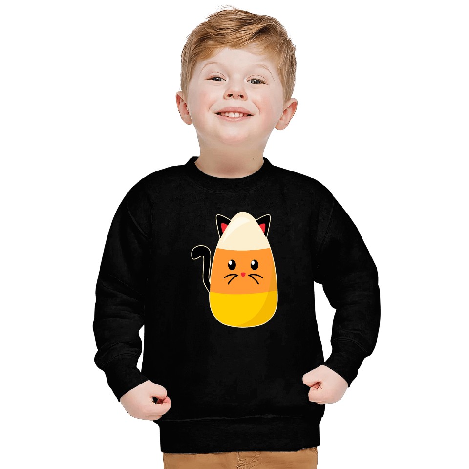 Candy Corn Cat Halloween Sweatshirts
