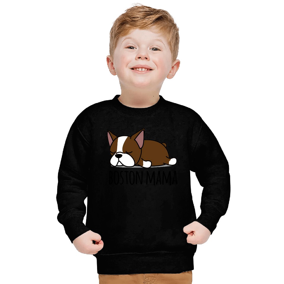 Red Boston Terrier Boston Mama Sweatshirts