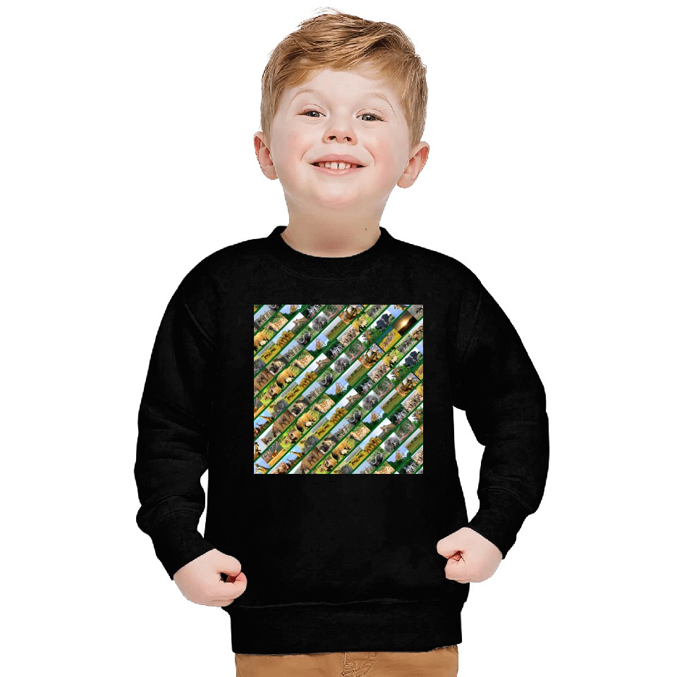 Wildlife Stripe green collage Sweatshirts