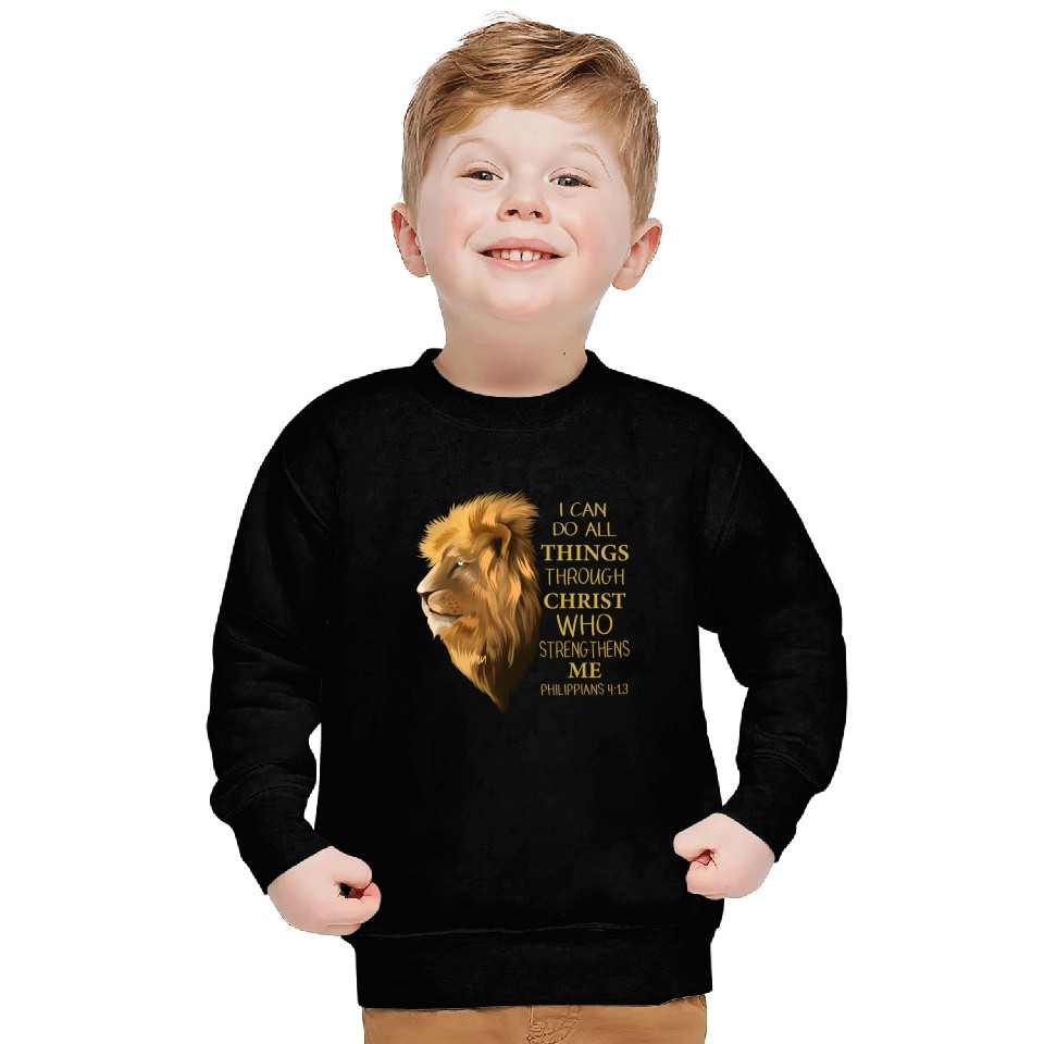 Philippians 413 Religious Lion Verses Christian Sweatshirts