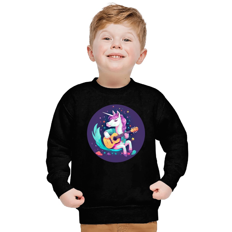 Unicorn Guitar Sunset Sweatshirts