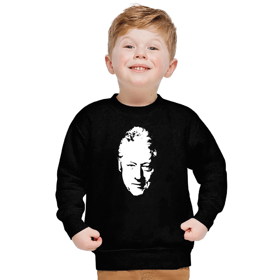 Bill Clinton White On Black Pop Art Sweatshirts