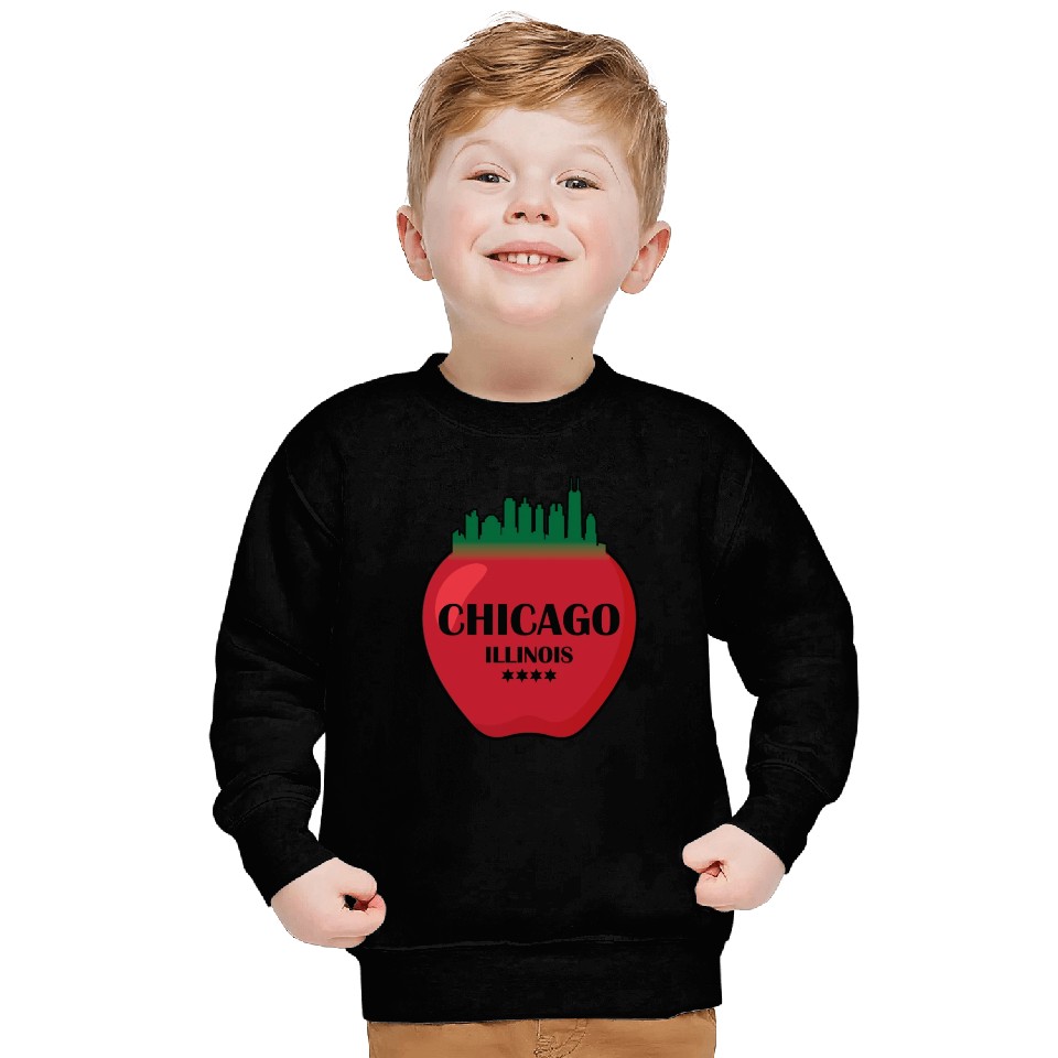 Chicago illinois state city skyline on apple Sweatshirts
