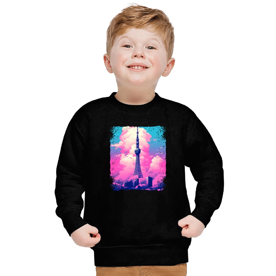Aesthetic Tokyo Skytree Vaporwave Japanese Sight Sweatshirts