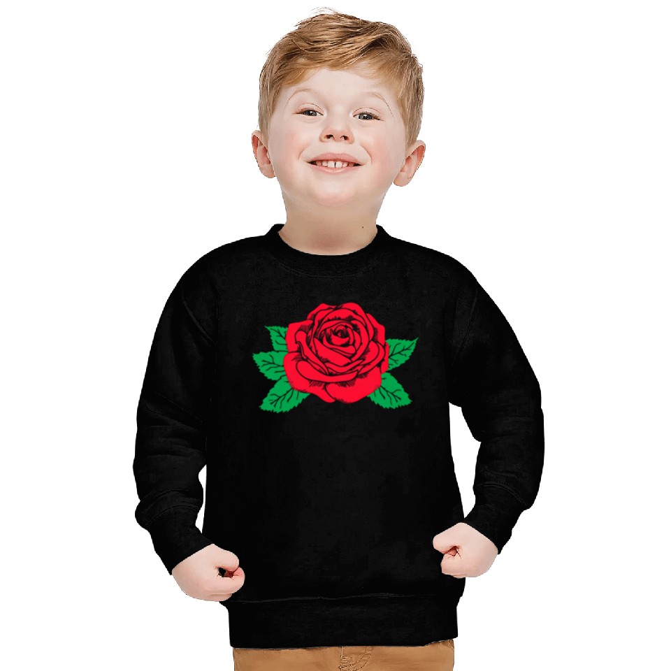 Red Rose Flower Aesthetic Soft Grunge Punk E Sweatshirts
