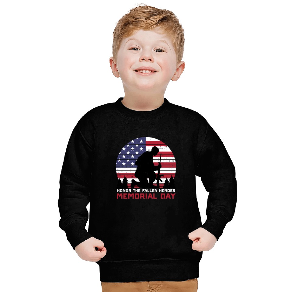 Honor The Fallen Heroes Memorial Day Us Flag Sweatshirts