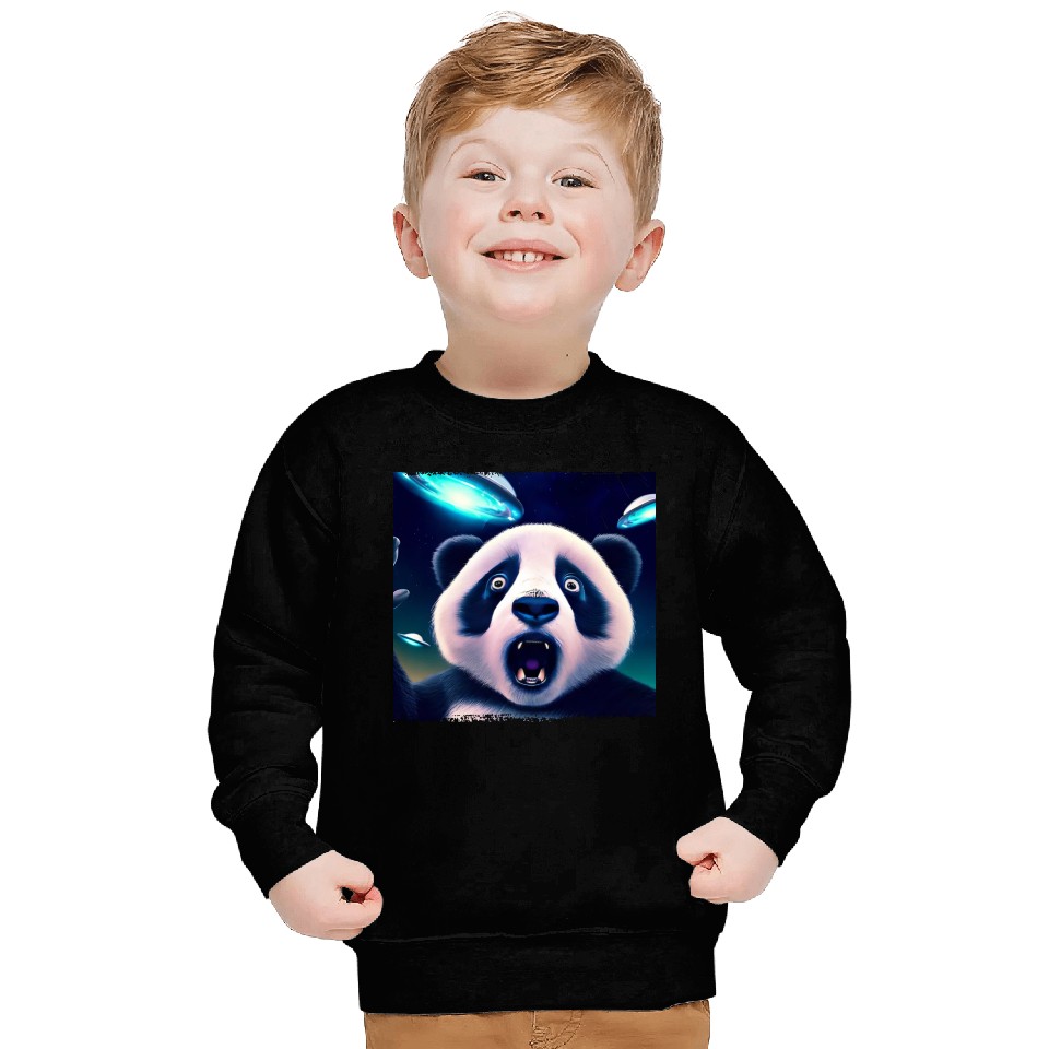 Panda selfie with UFO surprise Sweatshirts