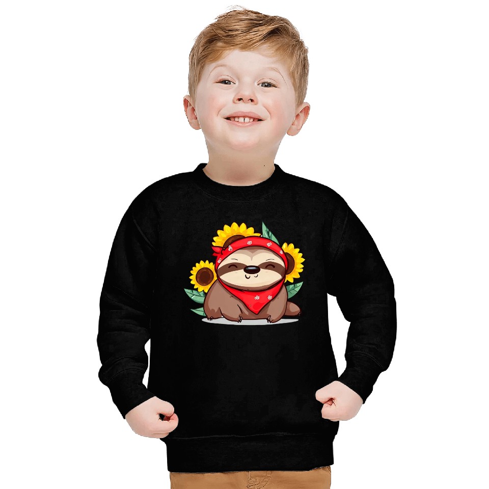 Sunflower sloth with bandana Sweatshirts