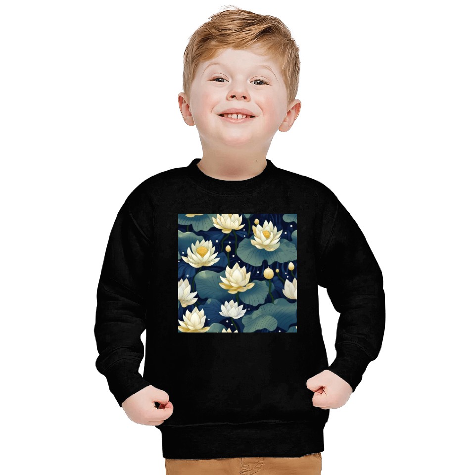 Serenity Blooms: Timeless Lotus Pattern Sweatshirts