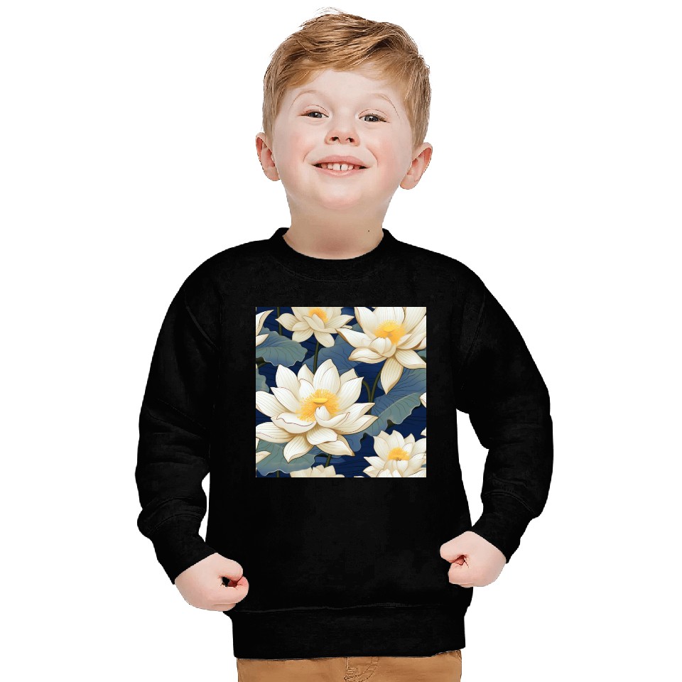 Serenity Blooms: Timeless Lotus Pattern Sweatshirts