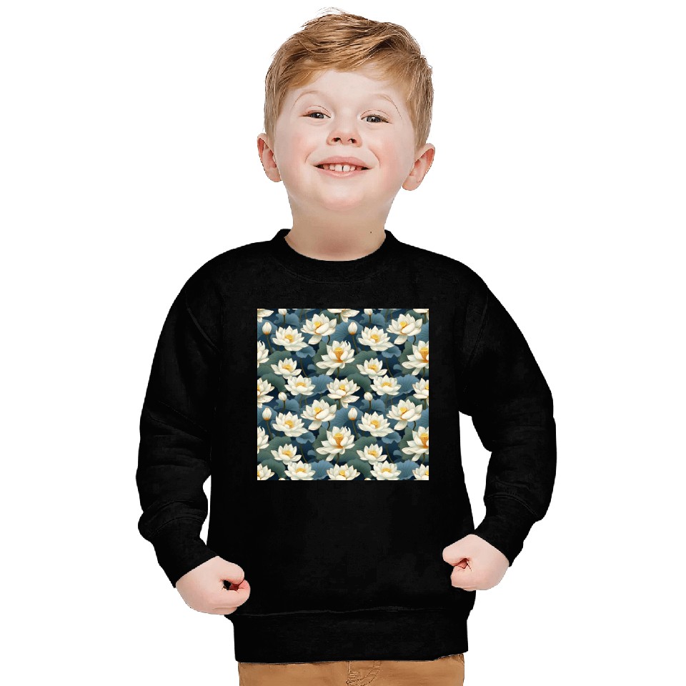 Serenity Blooms: Timeless Lotus Pattern Sweatshirts