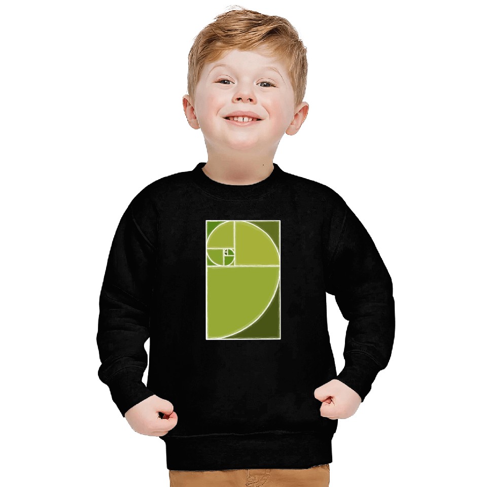Olive Green Fibonacci Spiral Sweatshirts