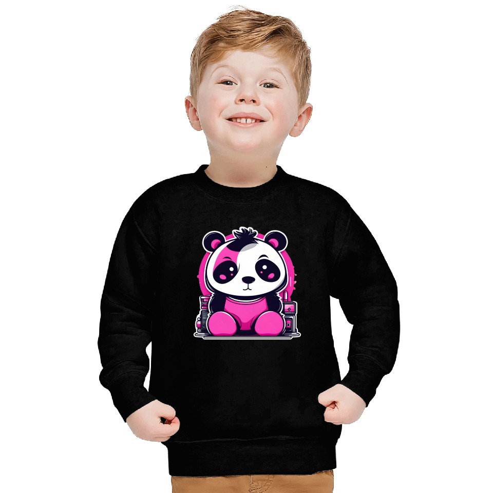 Punk Panda In Pink Sweatshirts