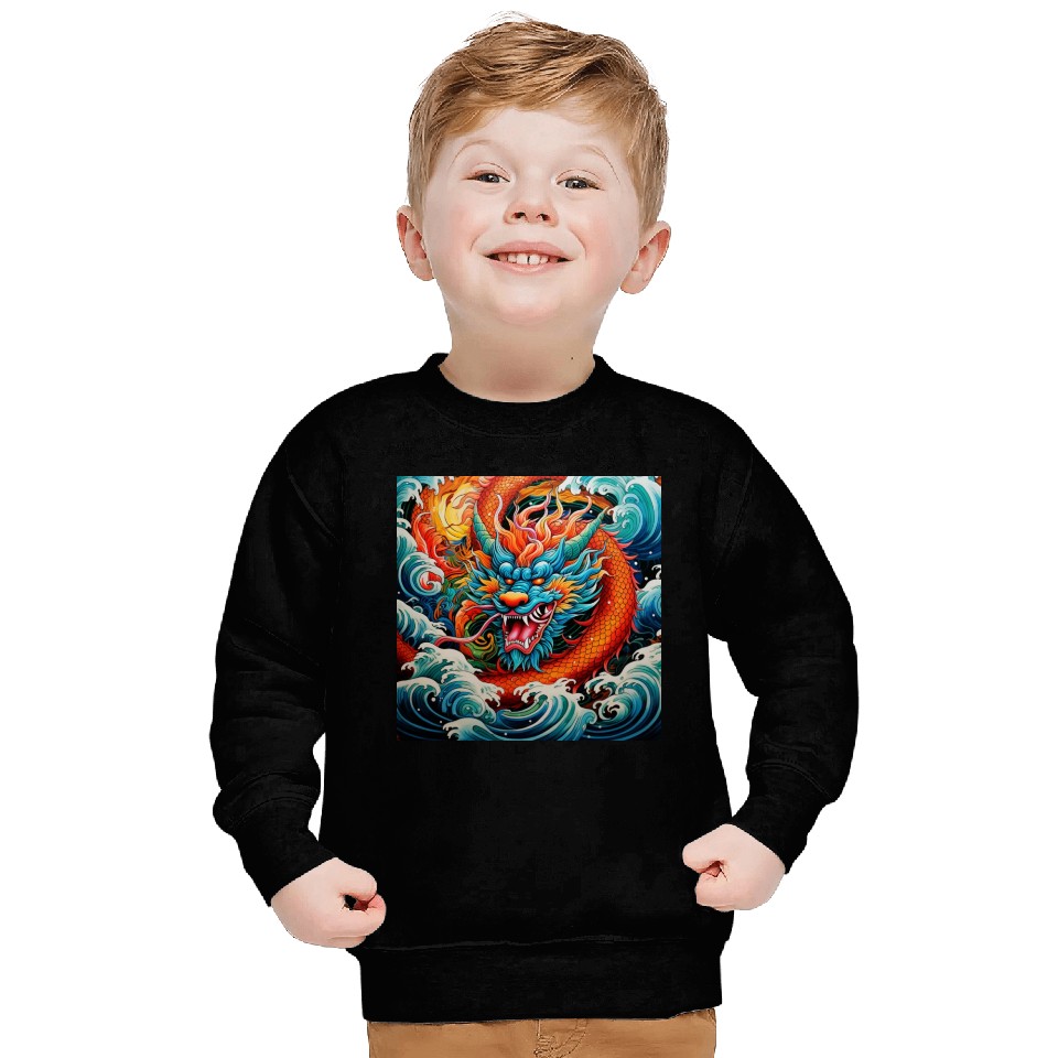 dragon pattern circle pentel color 4 Sweatshirts