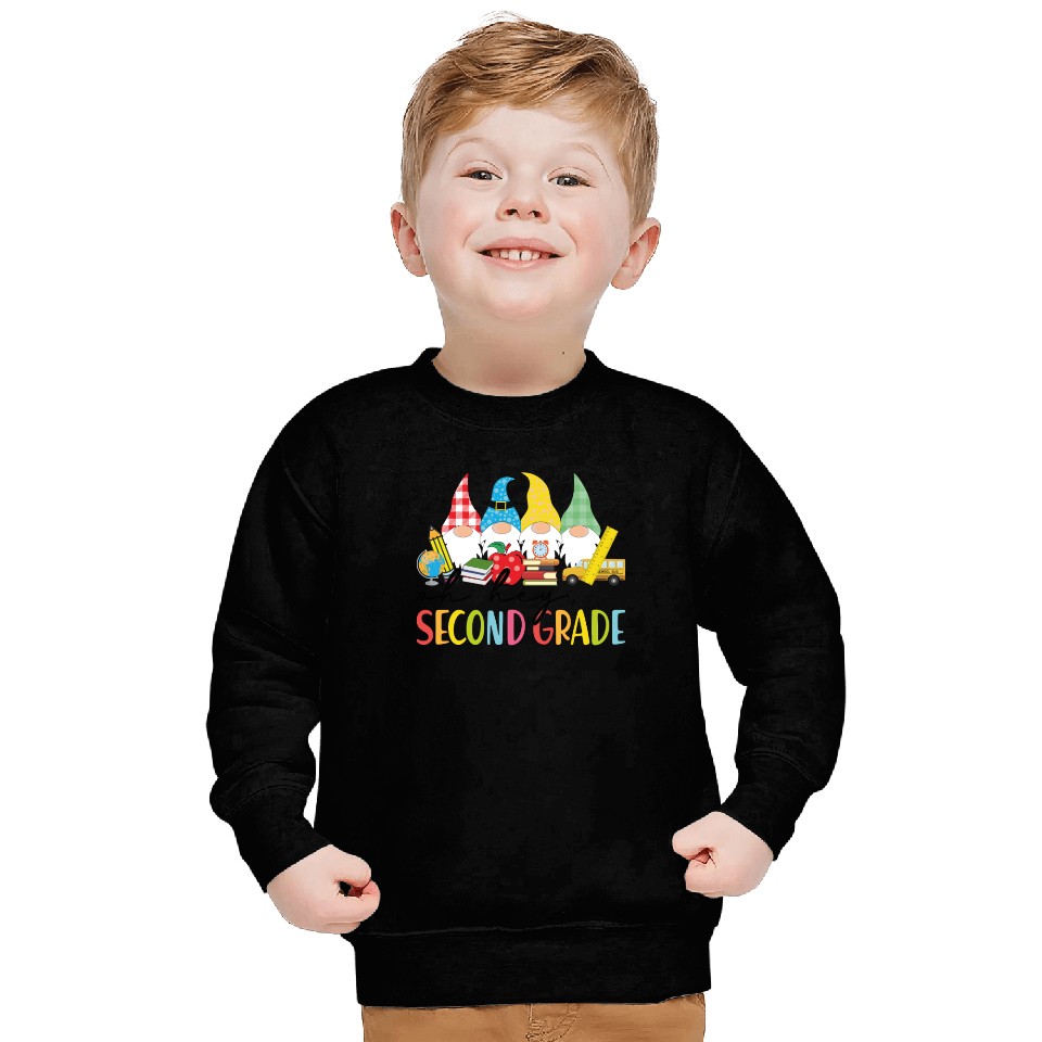 Oh Hey Second Grade Gnomes Student 2nd Grade Back Sweatshirts