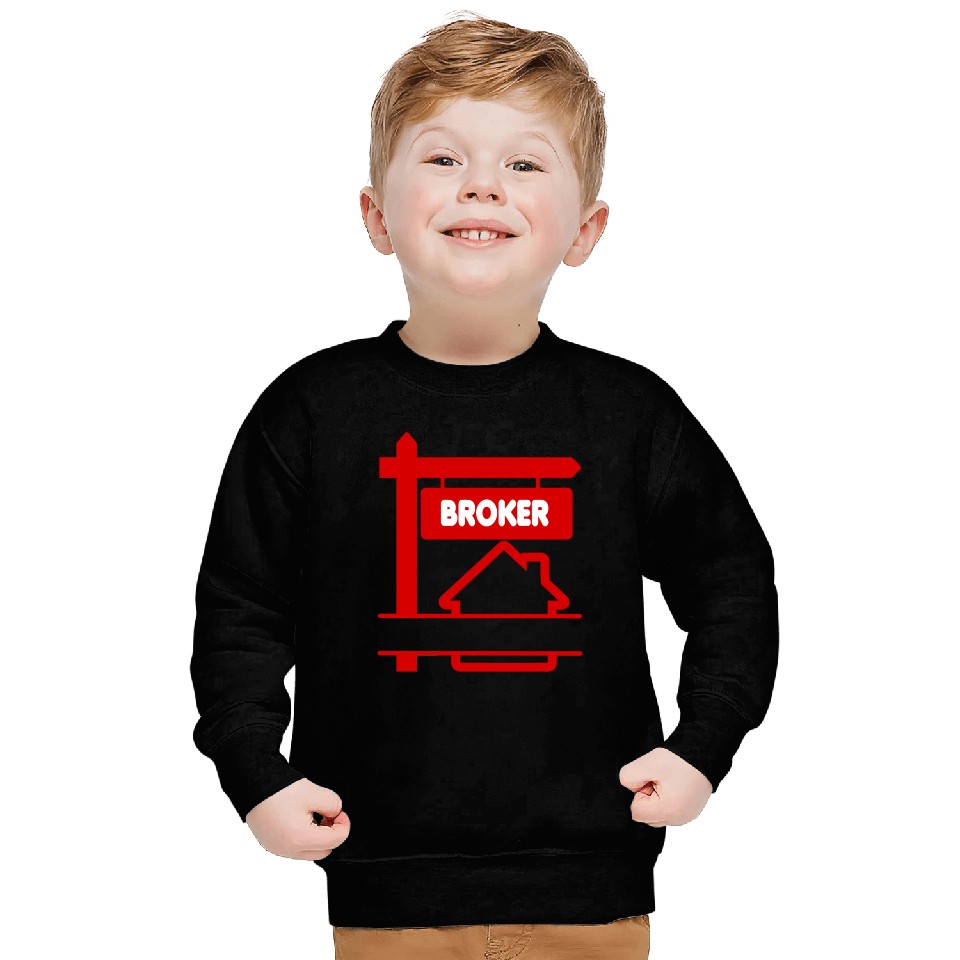 Red Logo Broker with text space Sweatshirts