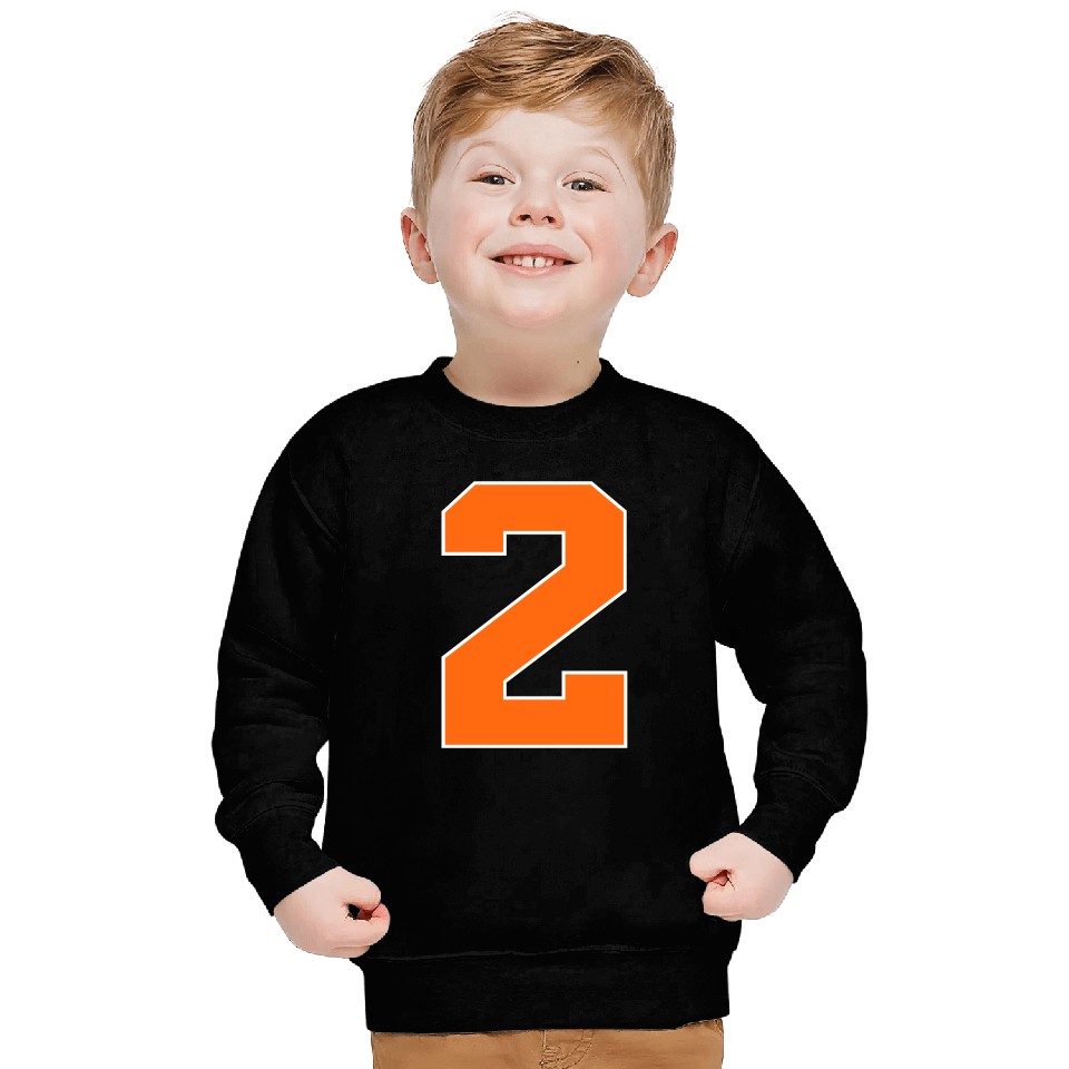 Number 2 Sports Orange Sweatshirts