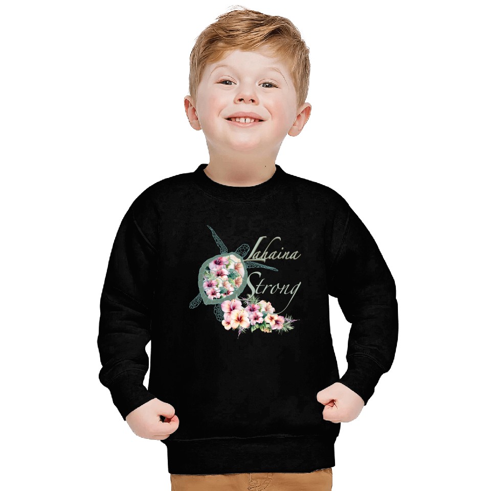 Lahaina Strong: Hibiscus and Sea Turtle Sweatshirts