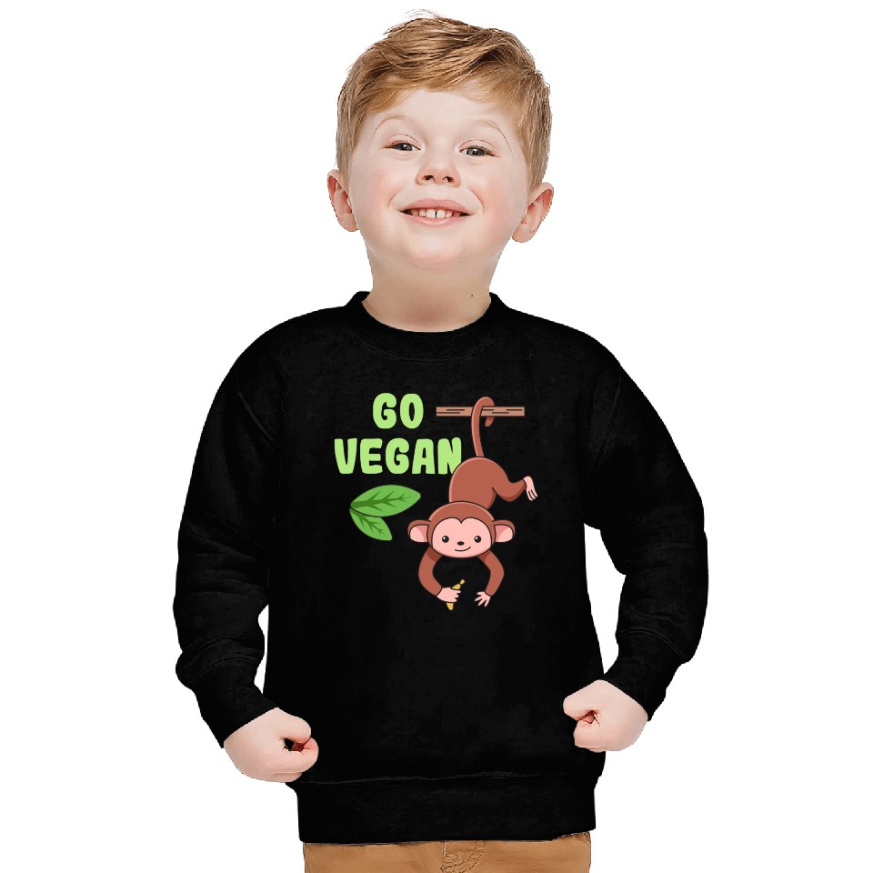Monkey Design for proud Vegans Sweatshirts