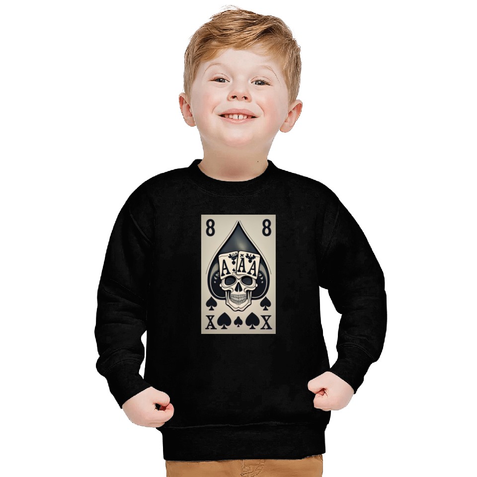 card with skeleton head (halloween design) Sweatshirts