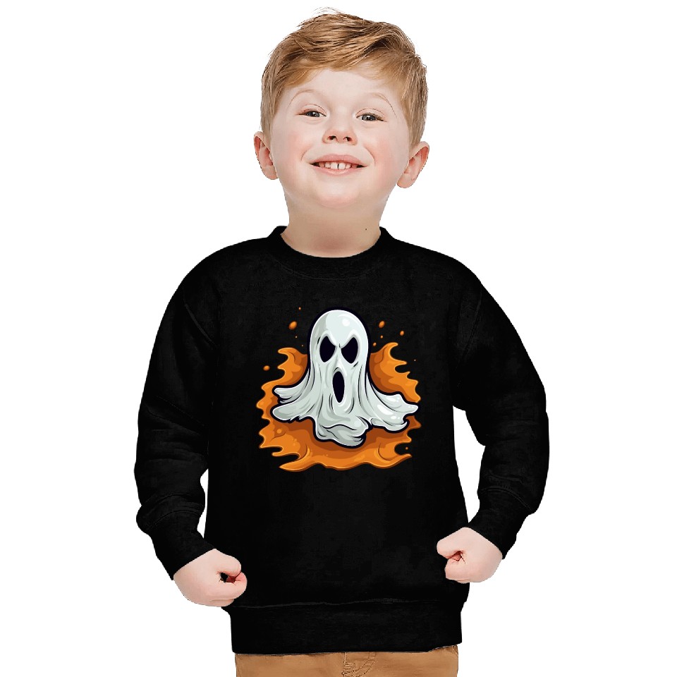 Funny Halloween Pumpkin With Cute Ghost Sweatshirts