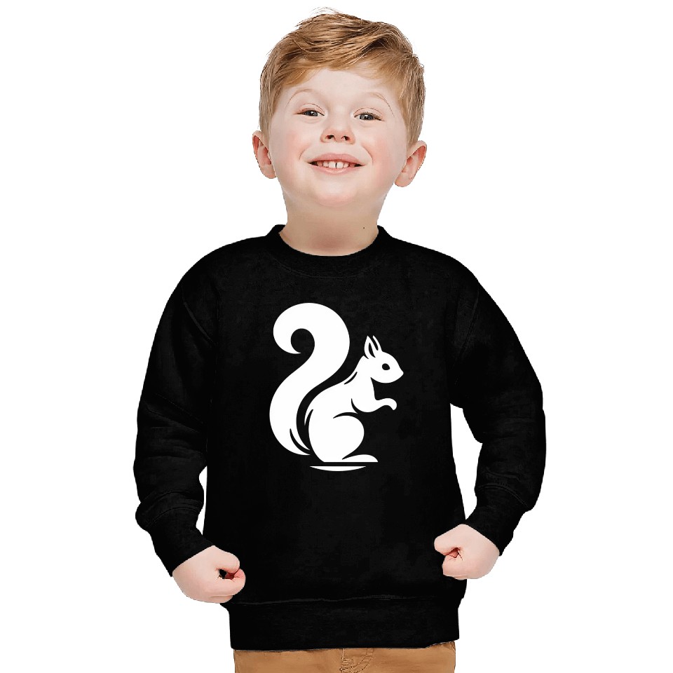 Elegant Squirrel Silhouette: Nature in Shadow Art Sweatshirts