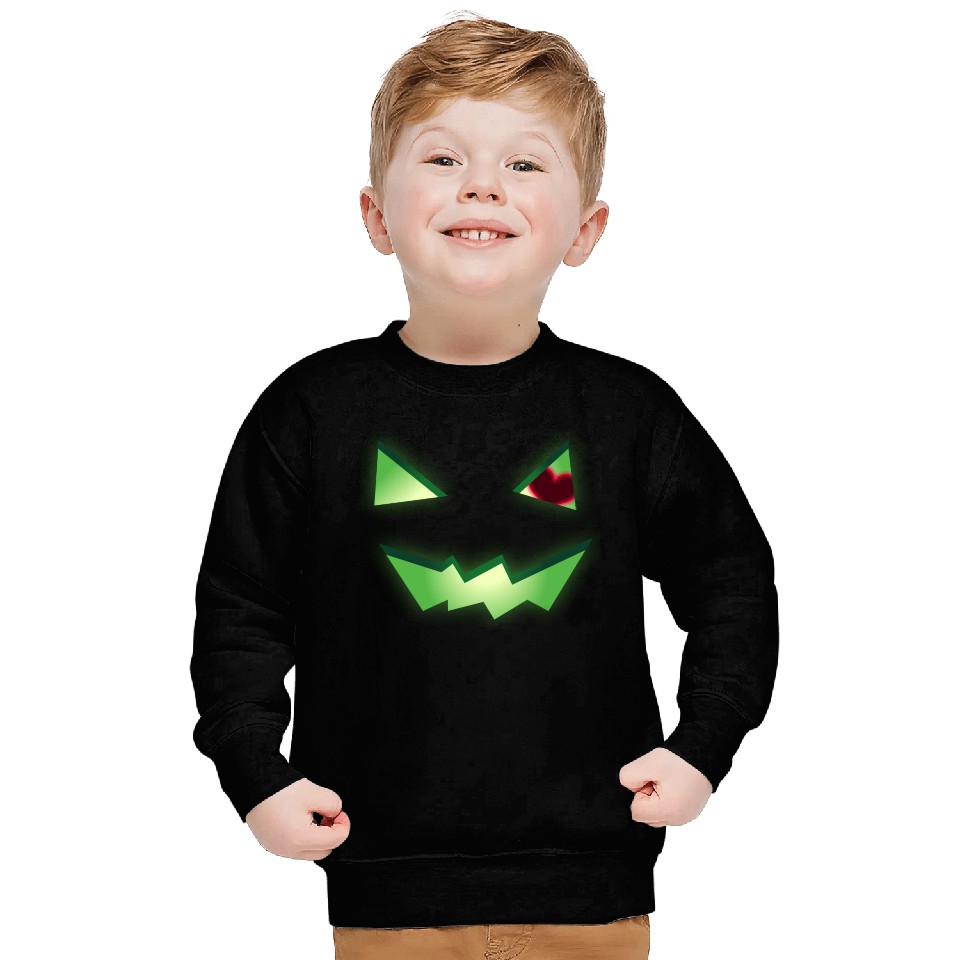 Glowing Green See-Through Jack-O-Lantern w/ Heart Sweatshirts