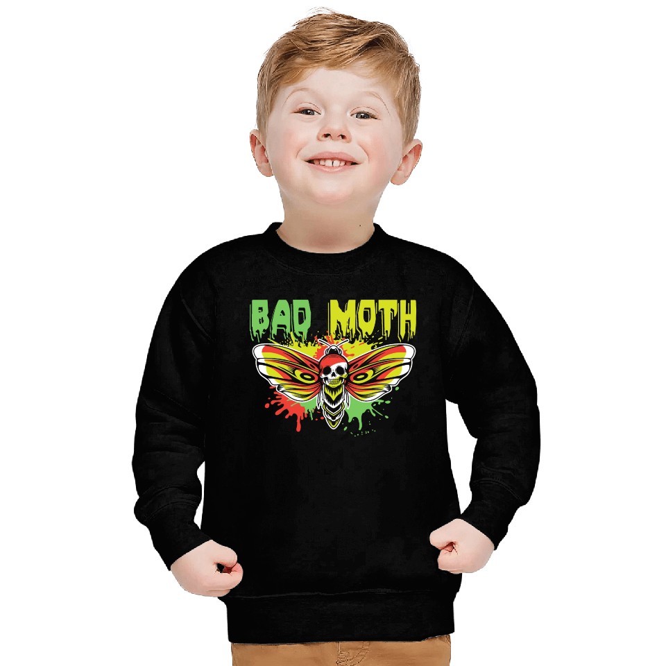 Bad moth | fancy skull colored moth art Sweatshirts