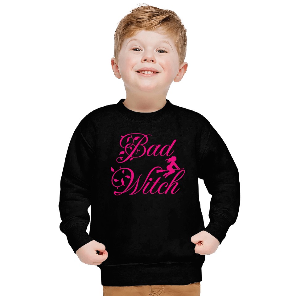bad witch; Halloween; cute; pink; witches Sweatshirts