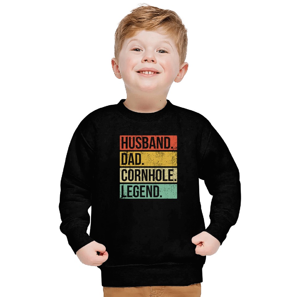 Cornhole Vintage Husband Dad Legend Sweatshirts