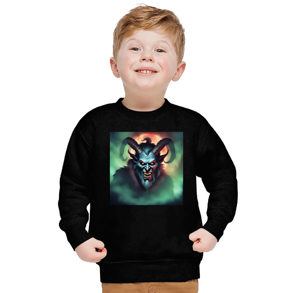 Krampus in Green Fog Sweatshirts