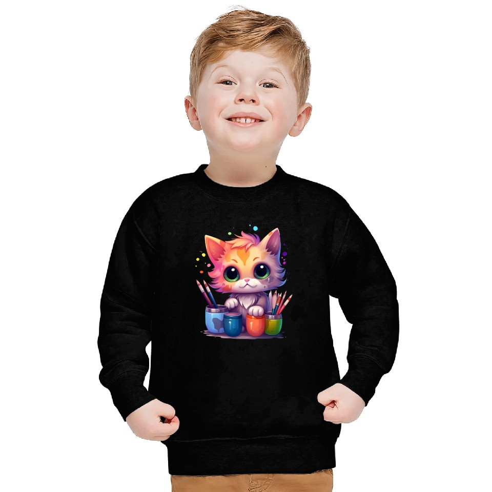 cute painting cat Sweatshirts