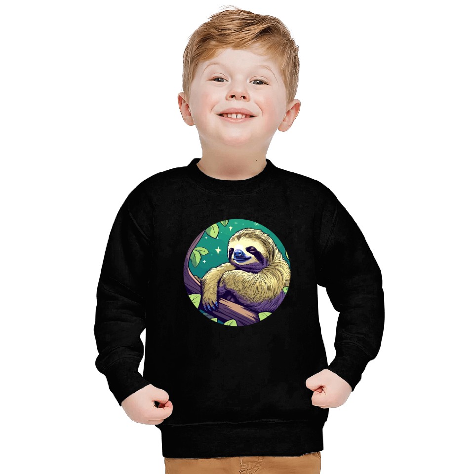Sleeping Sloth Illustration Sweatshirts