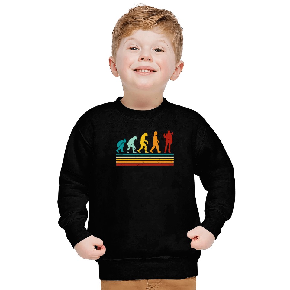 Retro Lumberjack Evolution - From Monkey to Human Sweatshirts