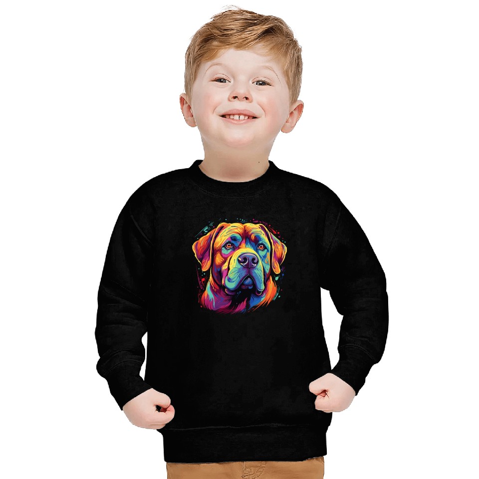 Watercolor Colorful Dogue De Bordeaux Sweatshirts