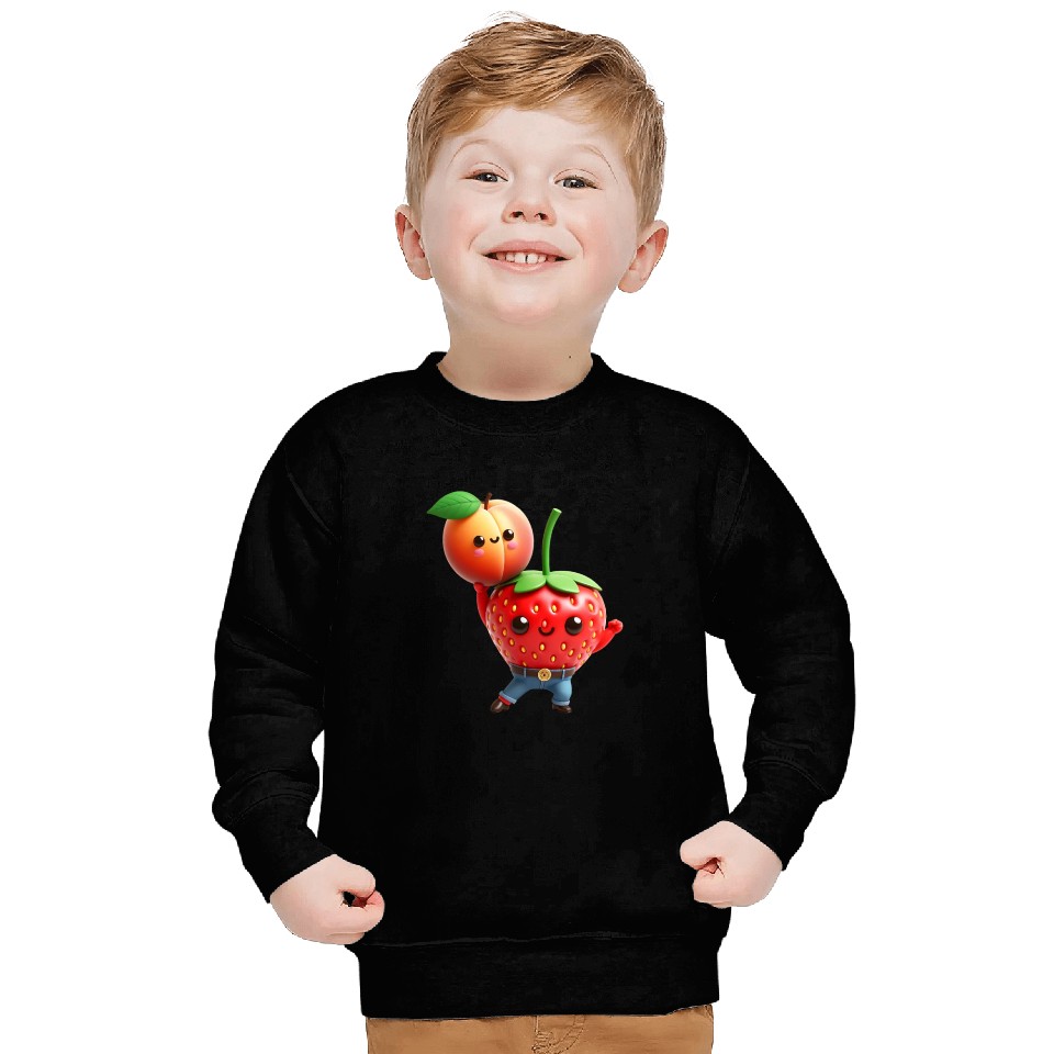 Dancing strawberry with peach Sweatshirts