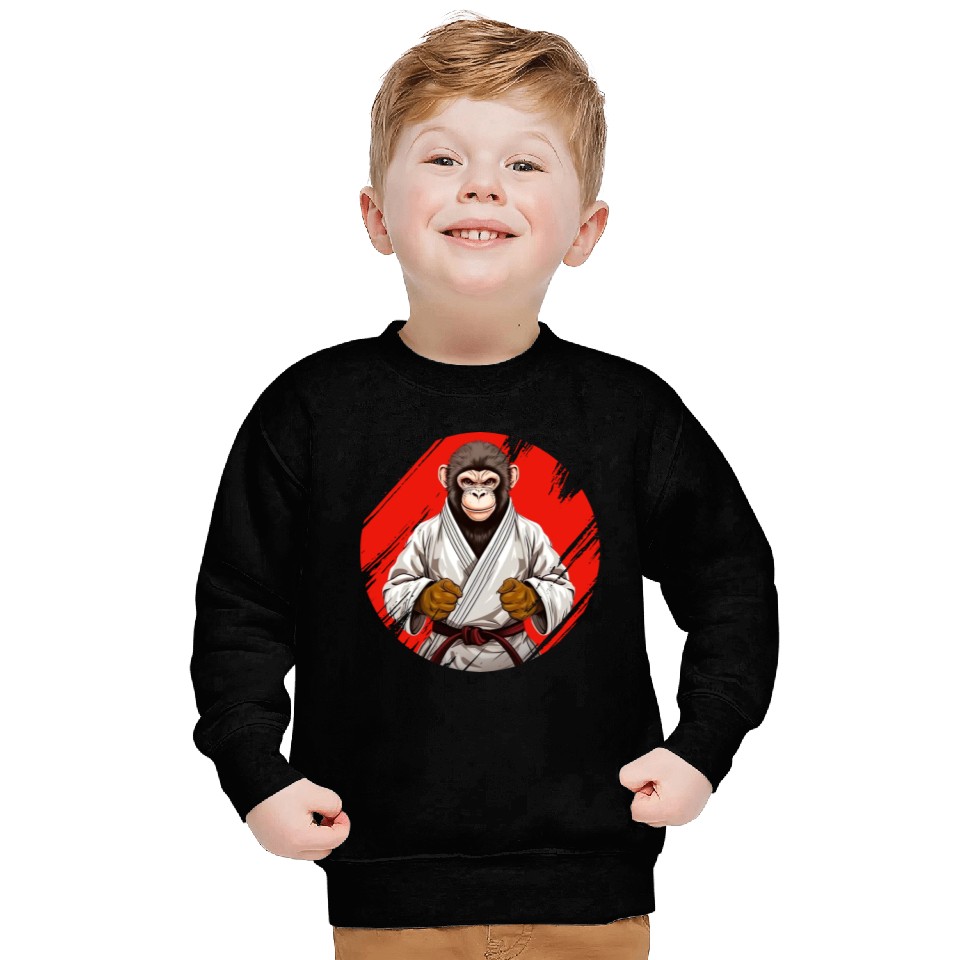 Karate Judo Monkey Chimpanzee Martial arts Sweatshirts