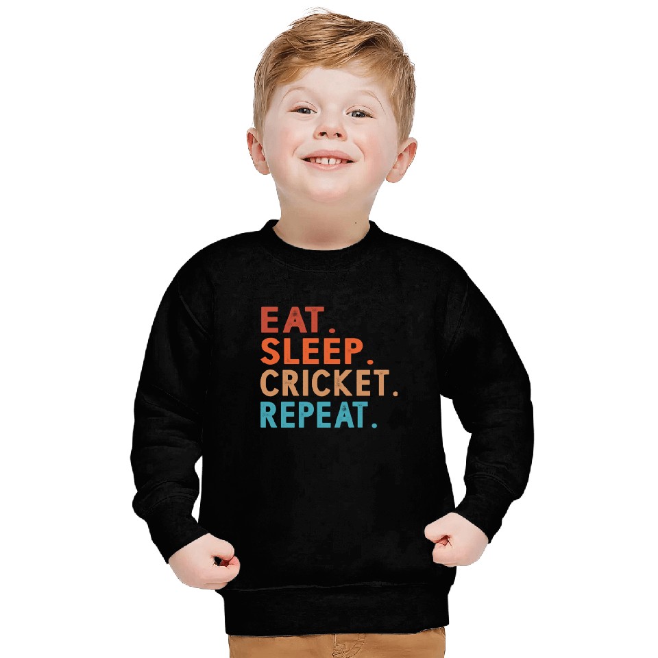 Eat Sleep Cricket Repeat Funny Sweatshirts