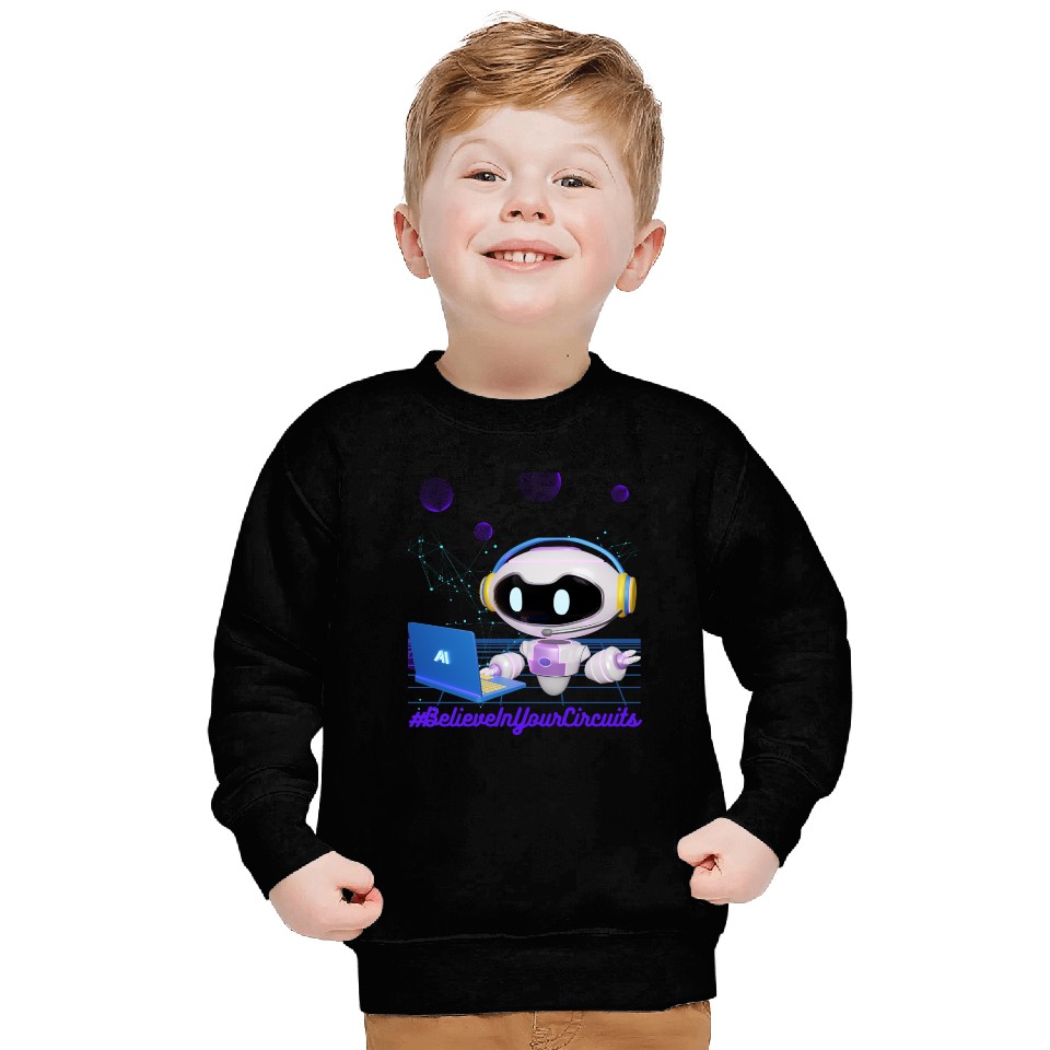 BelieveInYourCircuits AI Computer Robotic Art Sweatshirts