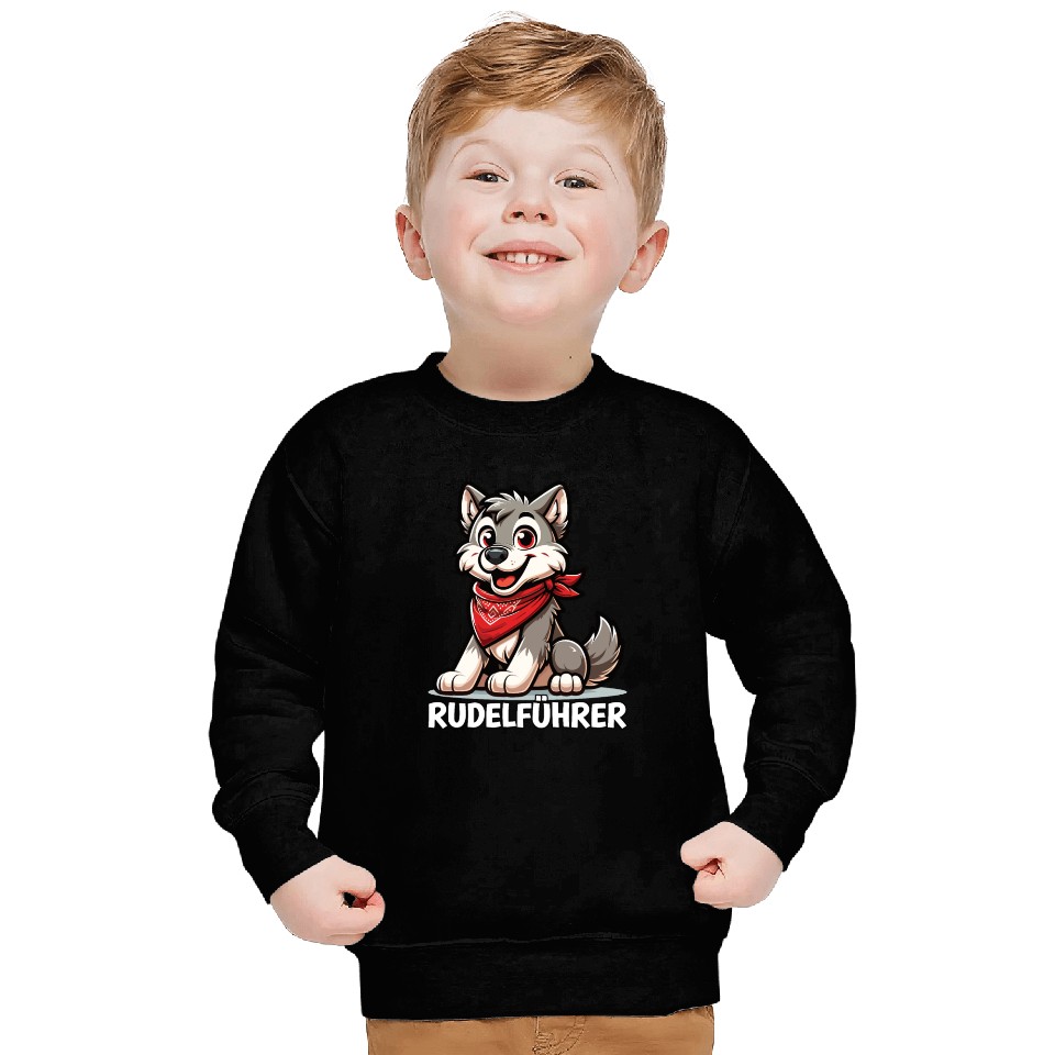 Adorable Wolf Pup Leader Design Sweatshirts