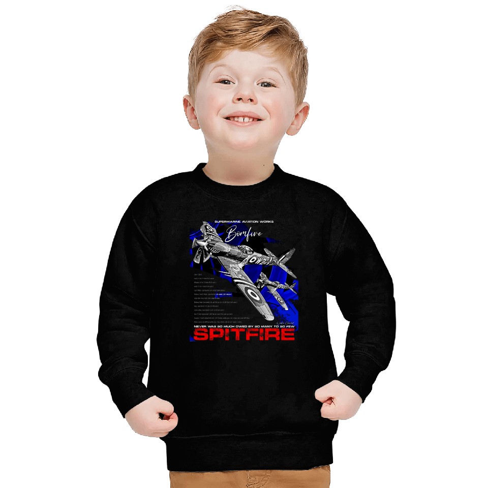 Spitfire Vintage English WW2 Fighter Aircraft Sweatshirts