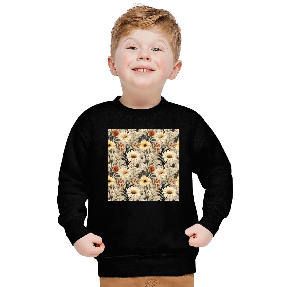 Delicate Wildflowers Pattern Sweatshirts