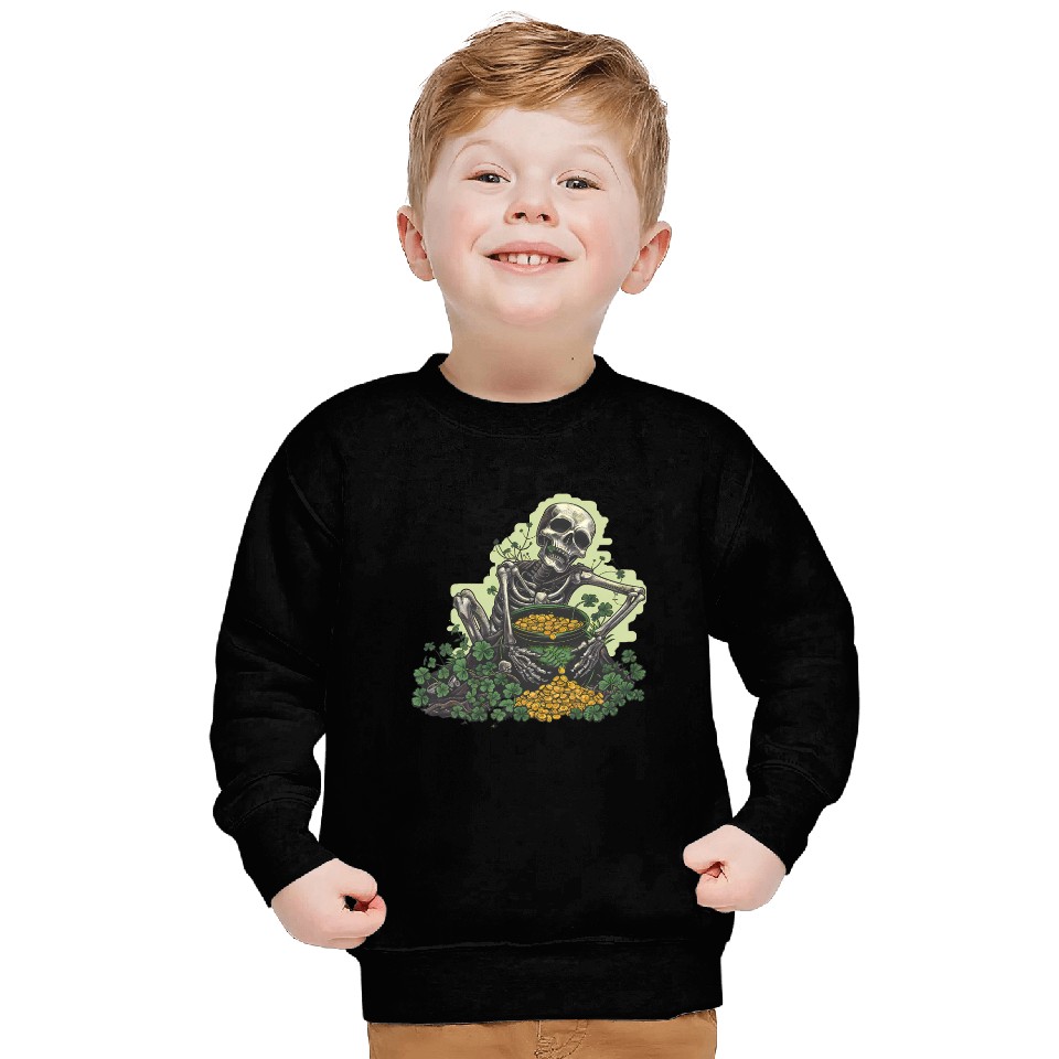 St Patricks Skeleton Pot of Gold Sweatshirts