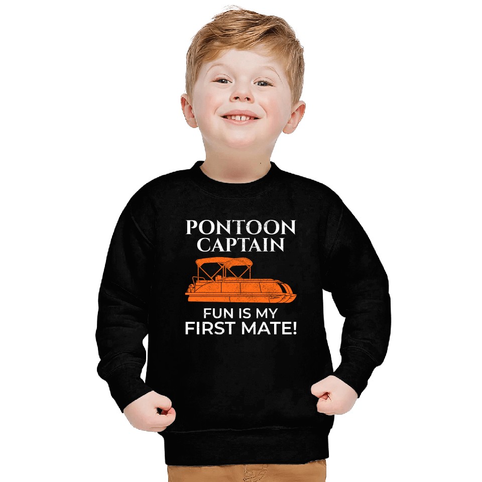 Pontoon Boat Captain Boating Cruise Adventure fun Sweatshirts