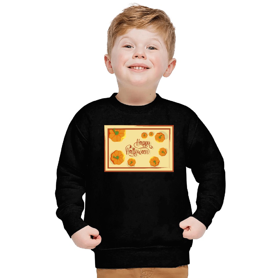 Greetings Happy Halloween typography and pumpkins Sweatshirts